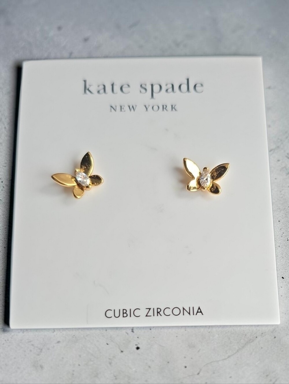 kate spade gold-tone Earring Pick Butterfly, Clear Stone Hoops Or Flowers - Picture 2 of 7